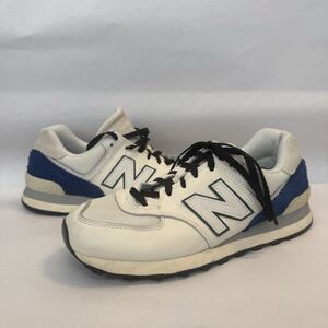 New Balance 574 White Royal Blue Men's Size 8.5 U574U12